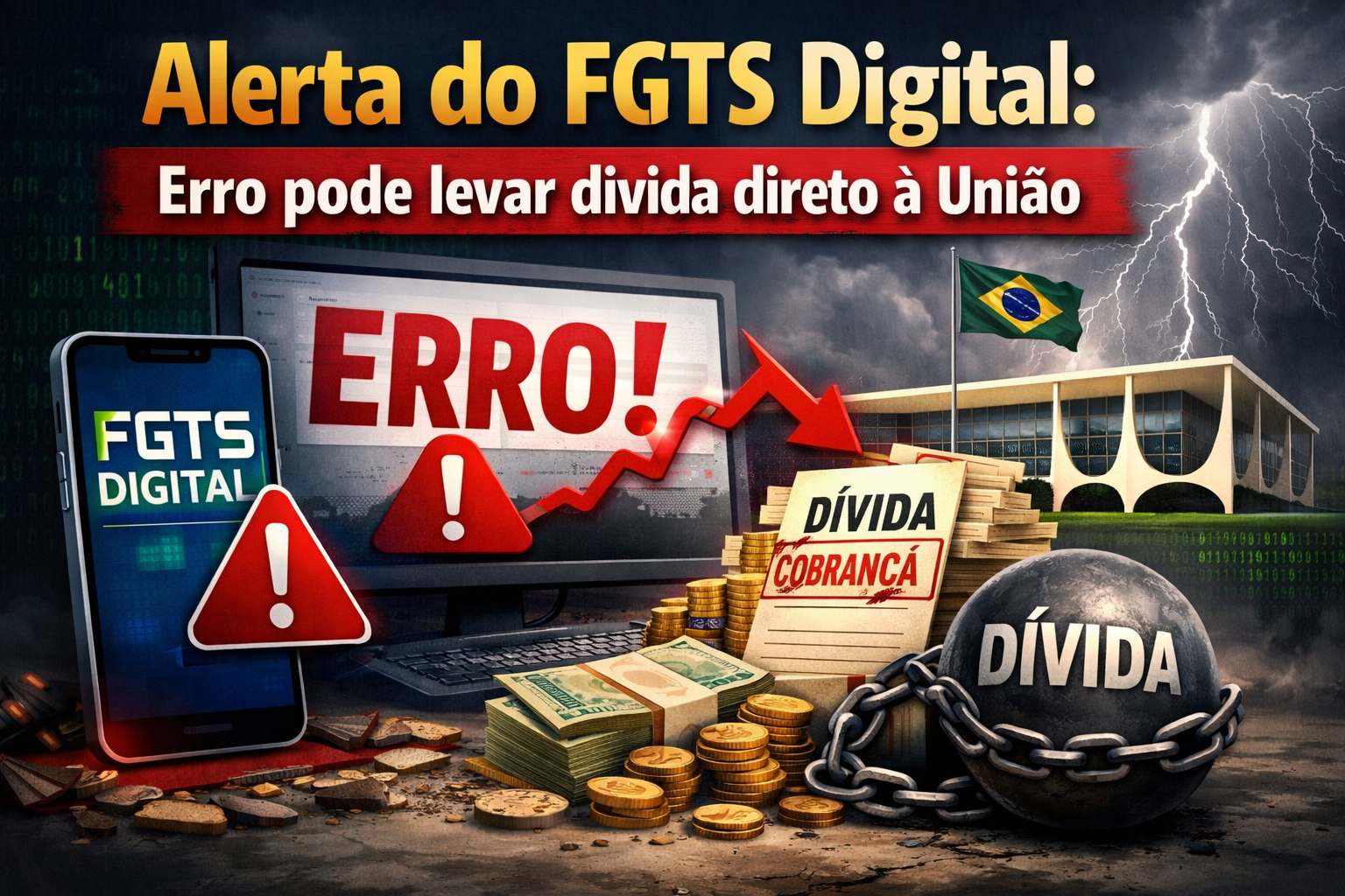 Alerta do FGTS Digital: erro pode levar dívida direto à União